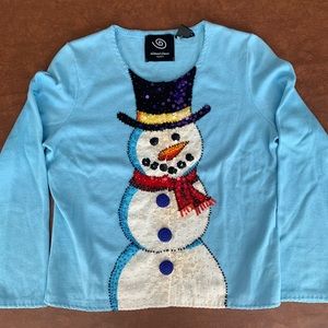 Holiday sweater, snowman, size s